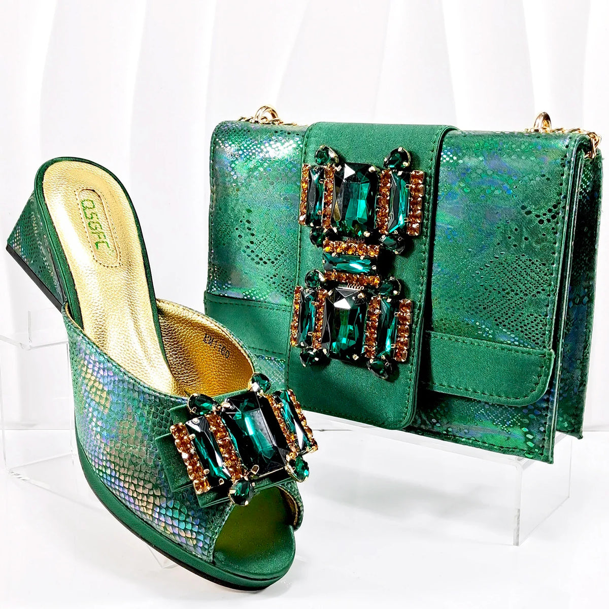 doershow nice African Shoes And Bag Matching Set With PEACH Hot Selling Women Italian Shoes And Bag Set For Party HAA1-9