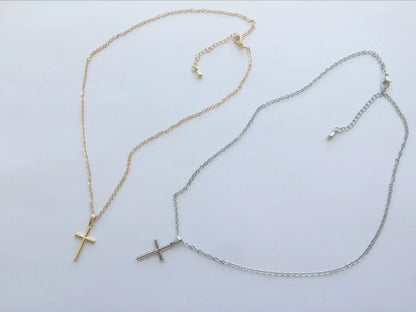 Luxury Zircon Cross Pendants Necklace Fashion Light Golden Silver Color for Men Women Jewelry Chain Accessory