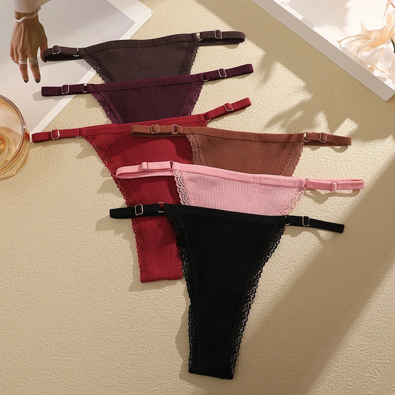 3-Piece Cotton G-String Thong Set for Women