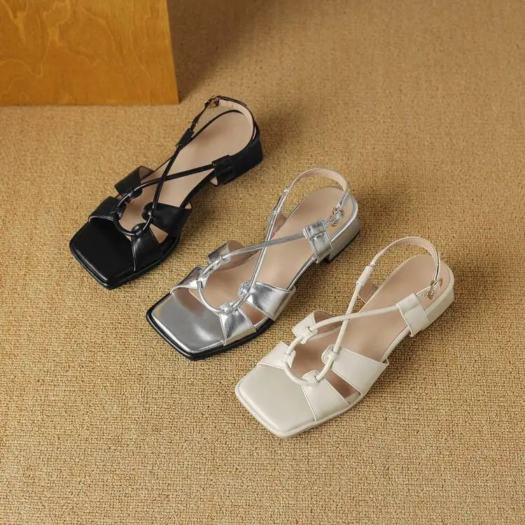 Summer New Model Fashion Middle Heeled Women&