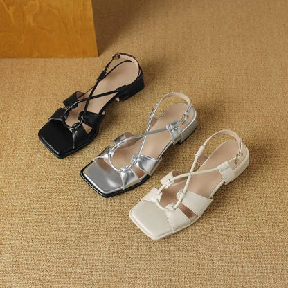 Summer New Model Fashion Middle Heeled Women&