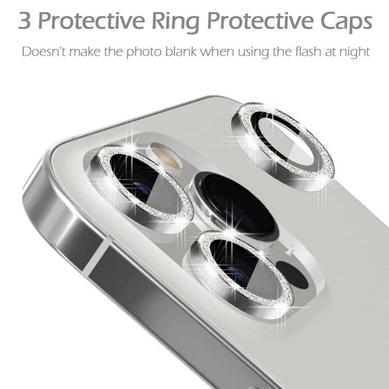 3/1Pcs Luxury Camera Lens Protector For iPhone13 12 11 Pro Max Camera Protective For iPhone 12 13 Mini Back Lens Glass Camera Cover Circle Tempered Glass Protector