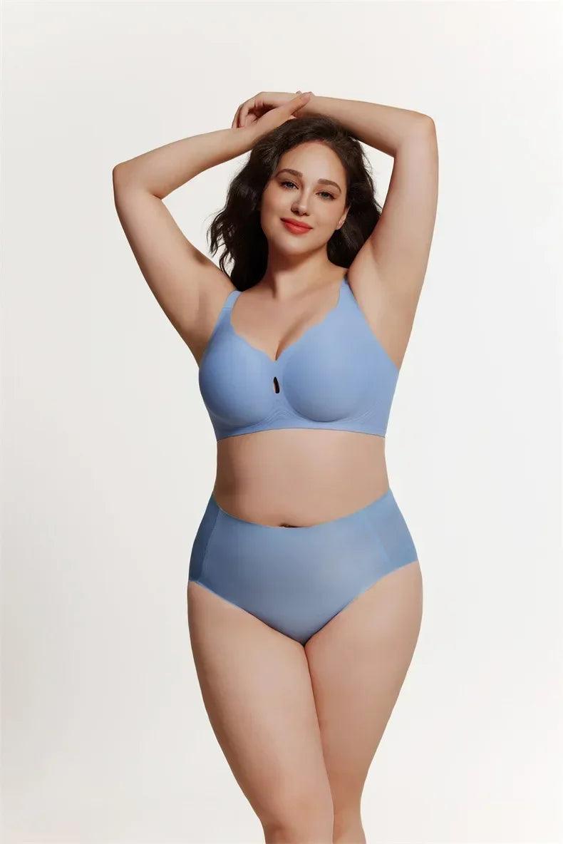 Wireless Comfortable Bra Large Cup Seamless Anti-Sagging Back Smoothing Underwear Soft Women&