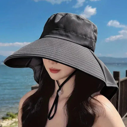 New summer ponytail hat with large brim sun visor women&