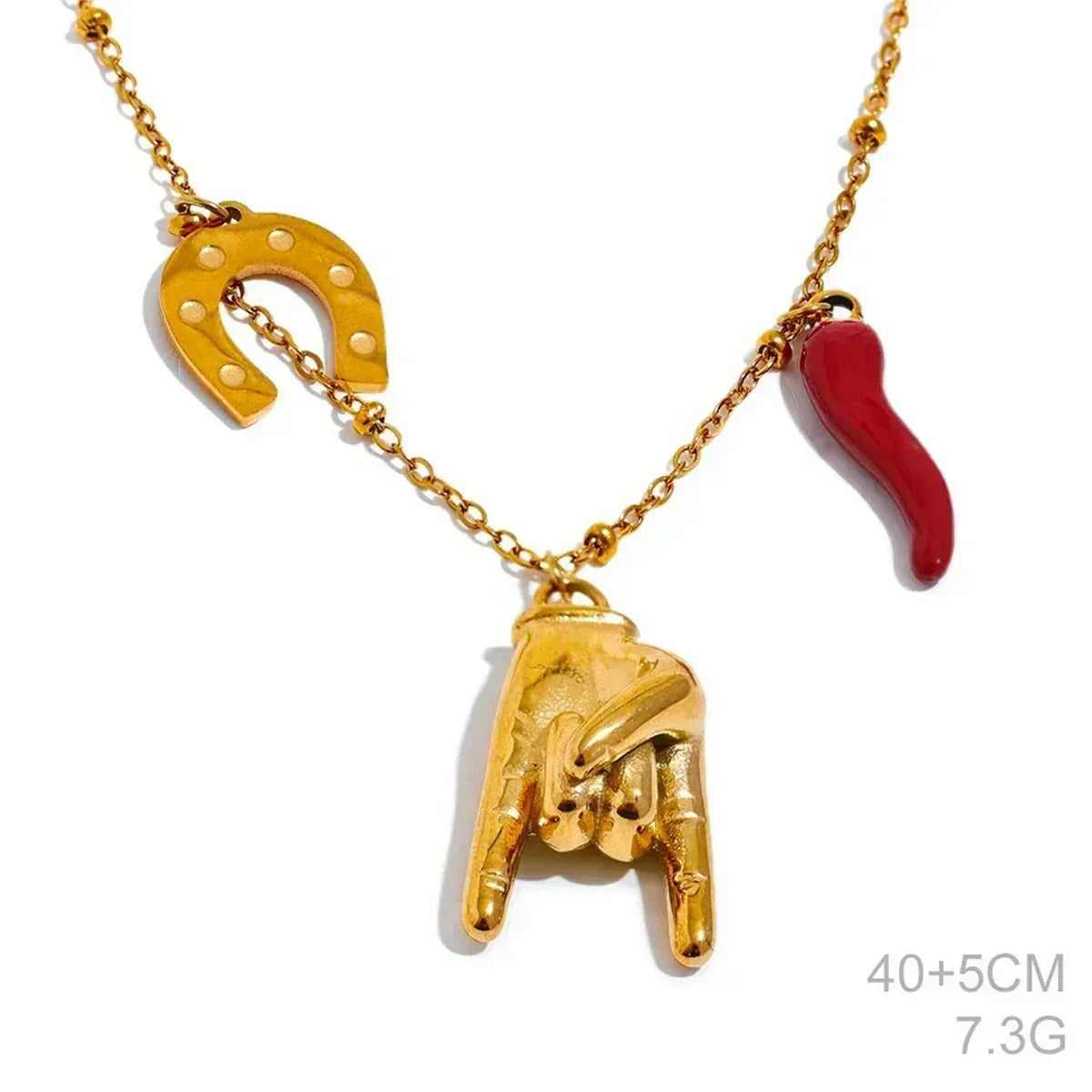 Classic Hot Selling Bull Horn Sacred Heart Detachable Pendant Necklace for Women&