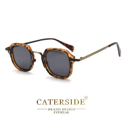 Caterside Punk Retro Polarized Sunglasses Men Mental Fashion Square Sun Glasses Women Outdoor Travel Driving Eyewear UV400