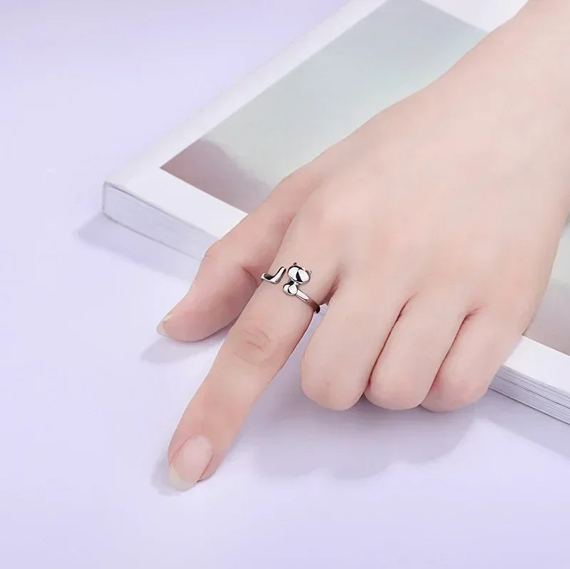 Hot 925 Sterling Silver Ring AAA Zircon Adjustable Simplicity Fashion Exquisite Women Jewelry Accessories Wedding Party Gift