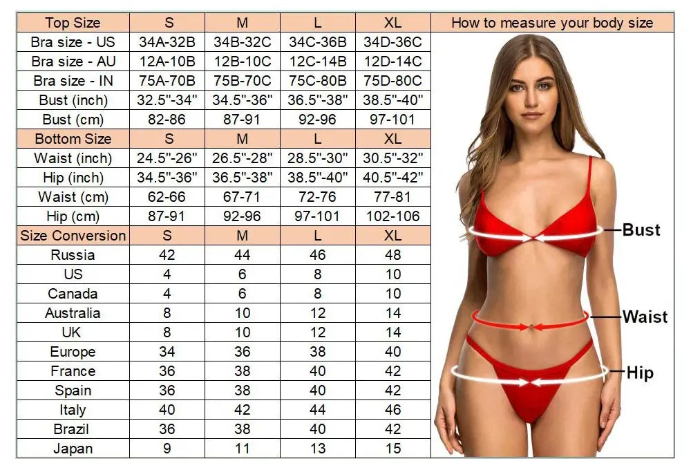S - XL New Sexy Push Up Bikini Women Swimwear Female Swimsuit Two-Pieces Bikini Set Bra Cup Bather Bathing Suit Swim V2154