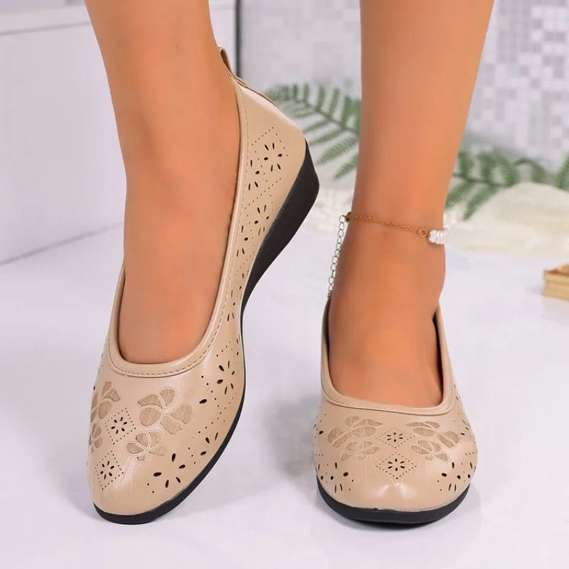 Comfortable Flat Bottom Mom ShoesSoft Surface  Work Casual Women&