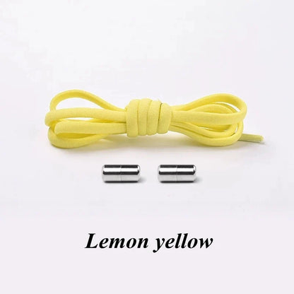 1Pair No tie Shoelaces Round Elastic Shoe Laces For Kids and Adult Sneakers Shoelace Quick Lazy Laces 21 Color Shoestrings
