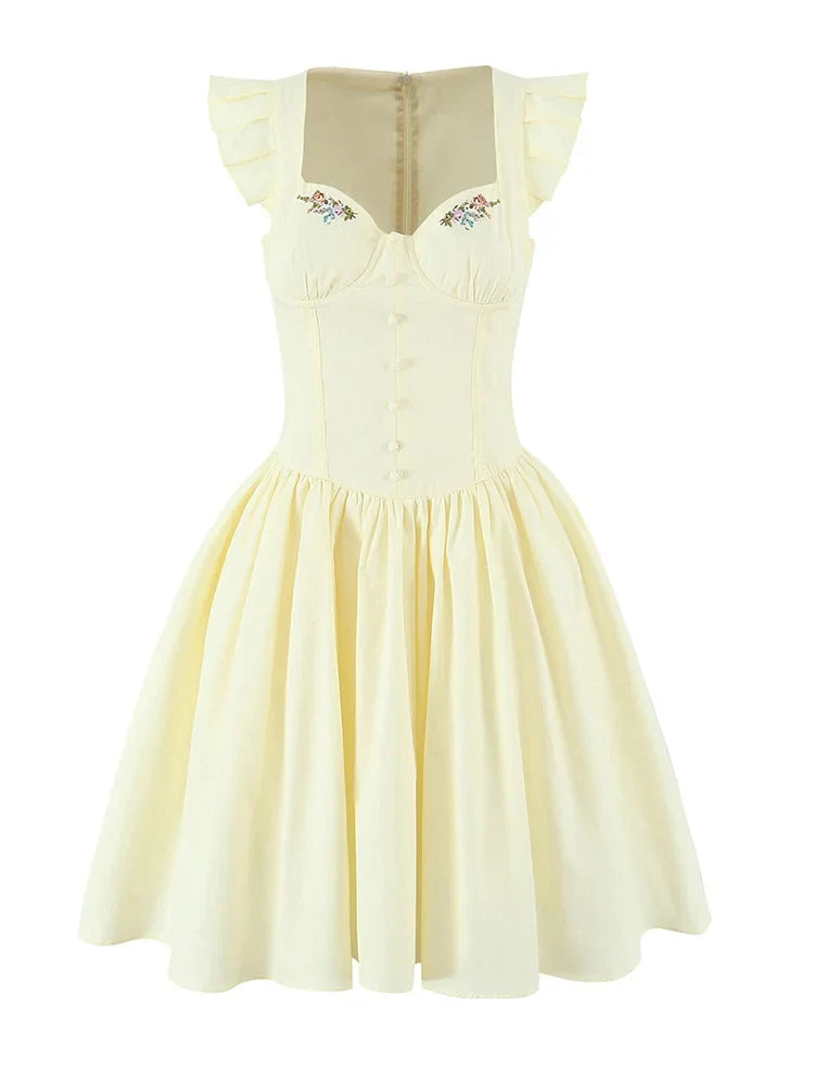 Floral Embroidery Cotton Summer Women&