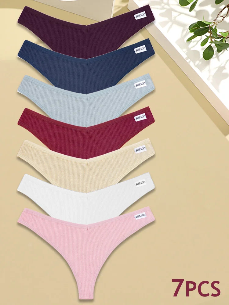 7-Piece Cotton G-String Panty Set for Women – Soft, Breathable Everyday Underwear