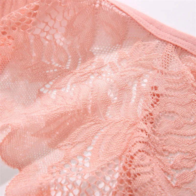 3-Piece Lace Thong Set for Women — Sexy Low-Rise G-String Panties