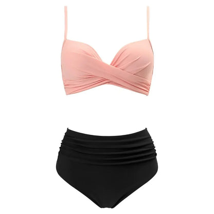 Push Up Bikini Leopard Swimsuit Women Sexy Solid Swimwear Female Floral Bathing Suit Ruched Beachwear XL High Waist Bikini 2026