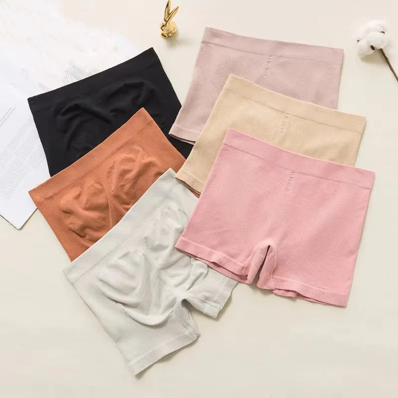 1PC Seamless Panties Women BoyShorts Push-Up Hip Design Cotton Gusset Women&