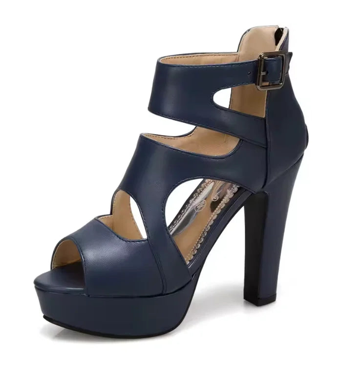 Trendy Hot Sale Summer Fashion Peep Toe Platform High Heels Roman Ankle Sandals Woman&