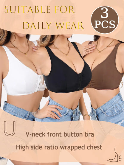 3Pcs/Set Summer Solid Wireless Women&