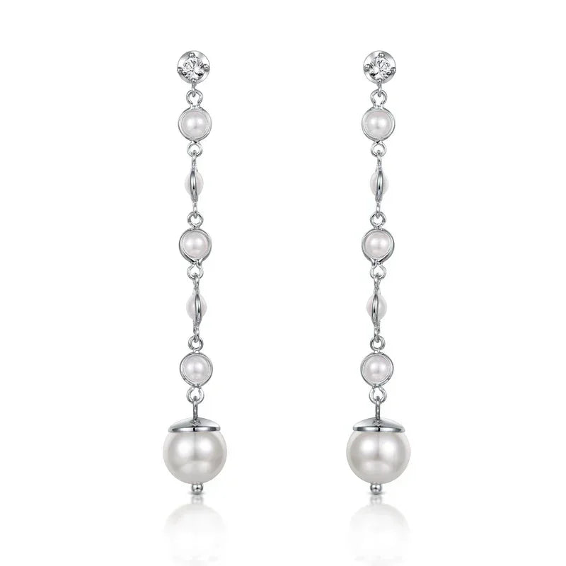 Luxury Pearl Drop Earrings for Women – 5A Zircon Bridal Dangle | Femstylo