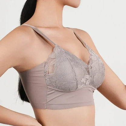 Hot Full Cup Thin Underwear Small Bra Plus Size Wireless Adjustable Lace Women&