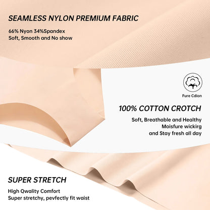 7PCS/Set Women High Waist Seamless Underwear Breathable Comfort Briefs S-2XL