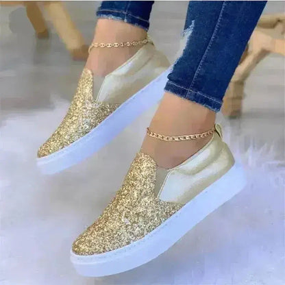 Glitter Moccasin Loafers for Women – Rose Gold, Black &amp; Gold Styles