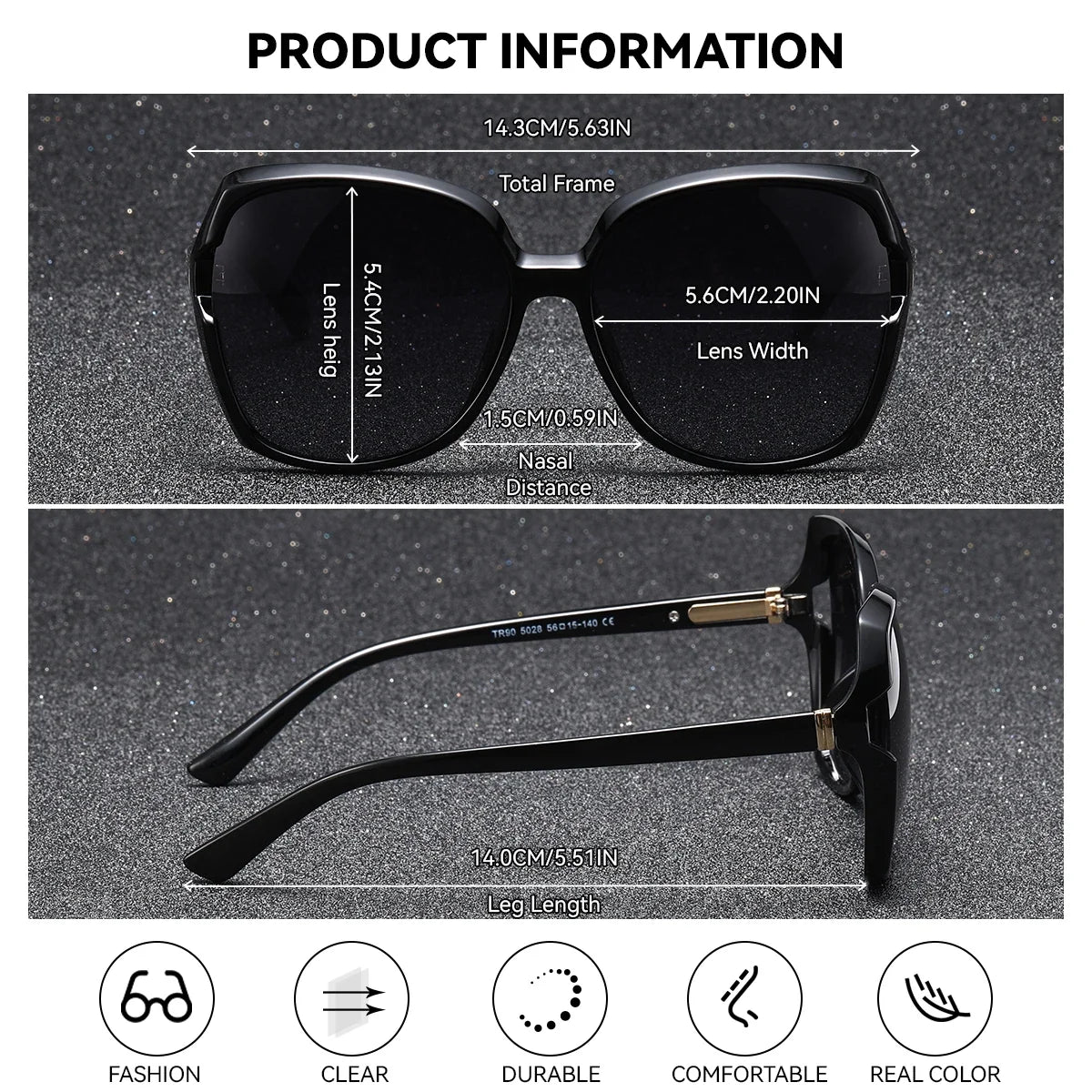 BARCUR Women’s Gradient Butterfly Frame Polarized Fashionable Sunglasses – Trendy Elegant Large PC Elliptical Design with UV400 Protection for Summer Travel Beach Shopping &amp; Summer Style – White Gift Box Included