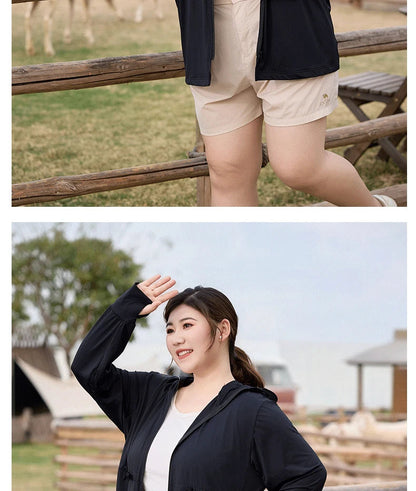 Ice Silk Long Sleeve Sunscreen Clothing 3XL 4XL UPF 50+ UV Protection Thin Breathable Sun-Proof Coat Ice Silk Sunscreen Jacket