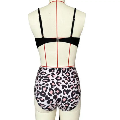 Push Up Bikini Leopard Swimsuit Women Sexy Solid Swimwear Female Floral Bathing Suit Ruched Beachwear XL High Waist Bikini 2026