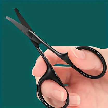 Black Round Head Nose Hair Trimmer, Stainless Steel Safety Nose Trimmer for Men &amp; Women