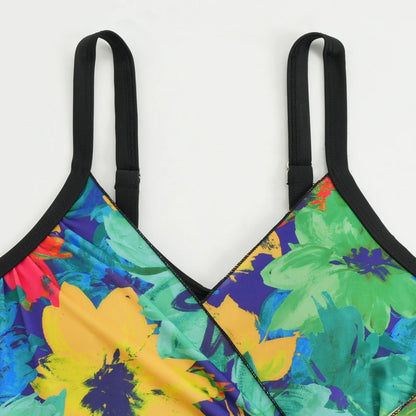 Vintage Black Tie Dye Gradient Swimwear Women 2026 V Neck Drawstring Slim Tummy Control One Piece Swimsuit Bathing Suit Monokini