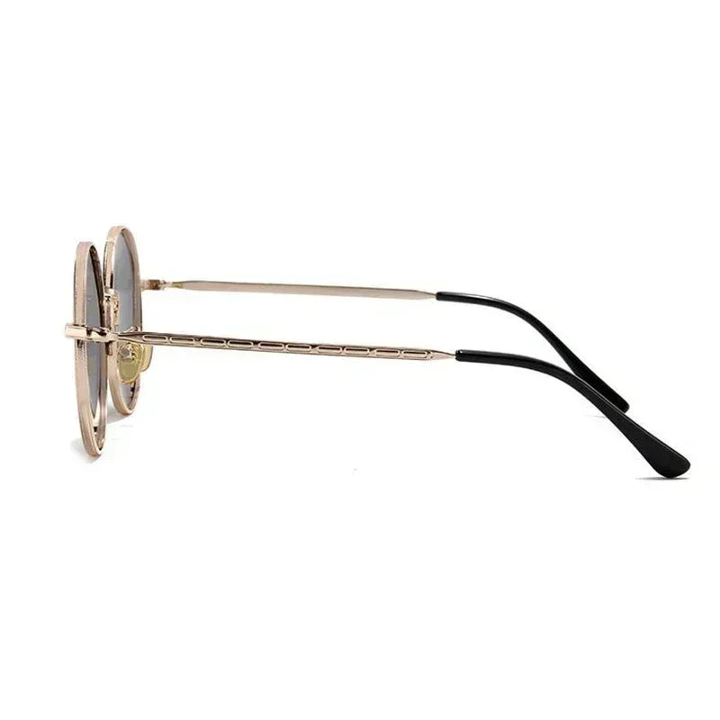 Steampunk Round Polarized Sunglasses With Prescription Women Men UV400 Anti-glare Myopia Sun Glasses Power 0 -0.5 -0.75 To -6.0