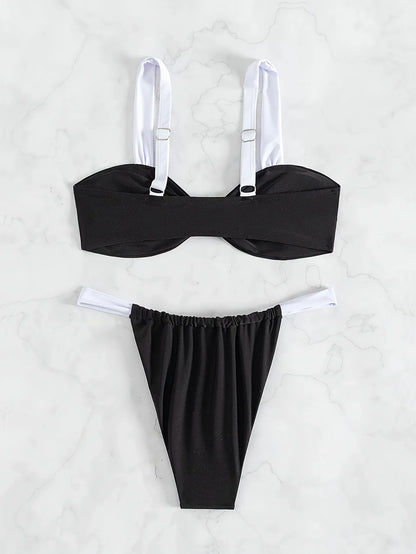 ZTVitality Sexy Patchwork Push Up Bikini Set 2025 New Arrival Biquini Padded Swimsuit Women Swimwear Summer Beachwear Brazilian