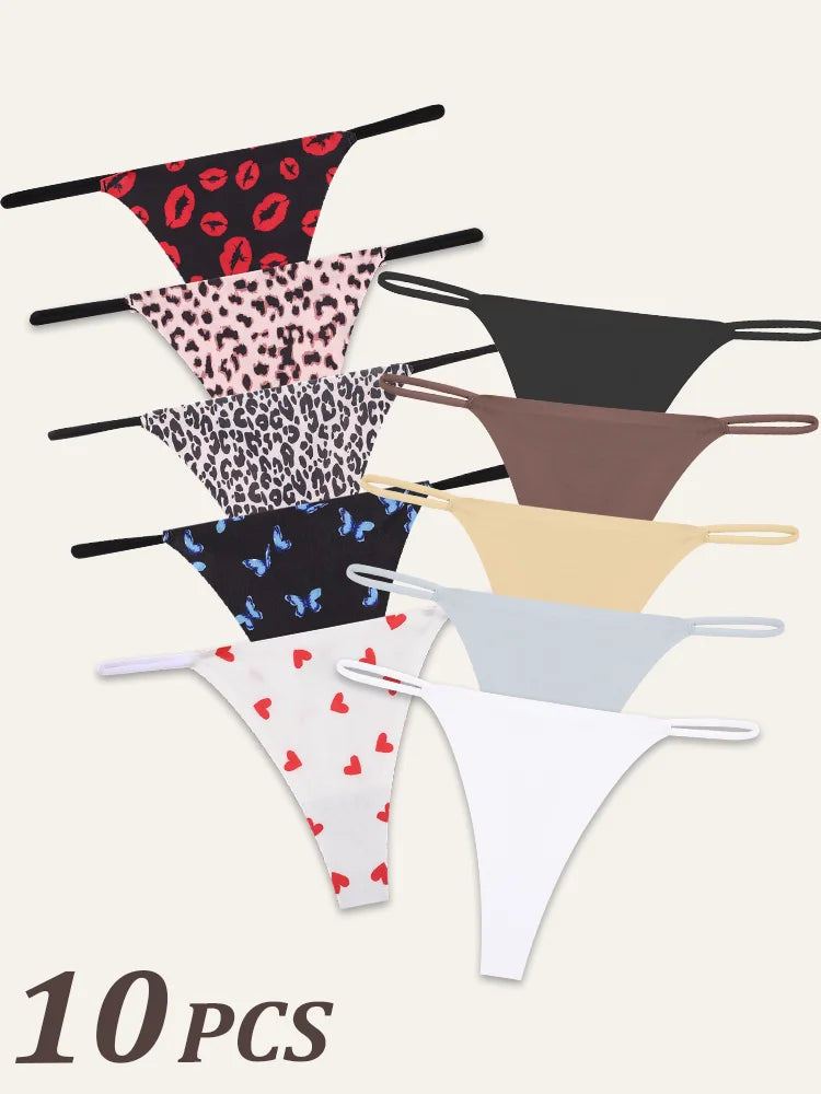 Premium Seamless Thong Panties for Women – 10-Piece Pack