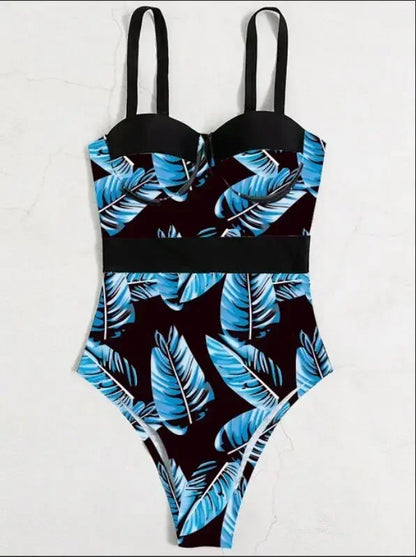 Print Push Up Swimsuit One Piece Swimwear Women High Waisted Swimming Suit Brazilian Monokini Bodysuit Beach Wear Bathing Suit