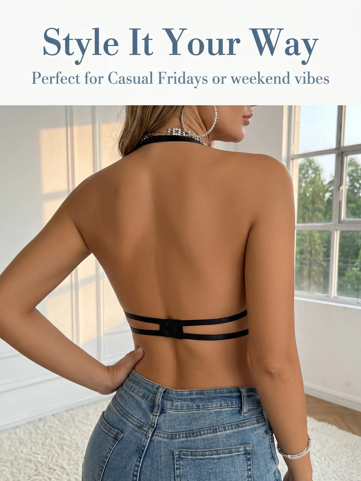 3/4 cup Sexy Lingerie Hanging Neck Backless Women&