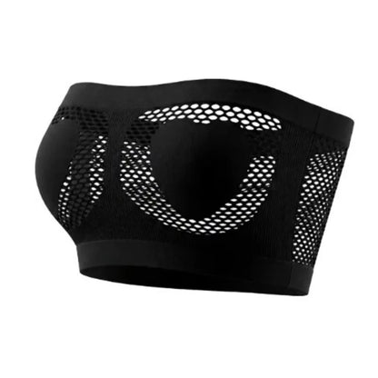 Women Strapless Bandeau Bra Heart Hollow Out Seamless Wireless Unlined Sexy Lingerie Tube Top