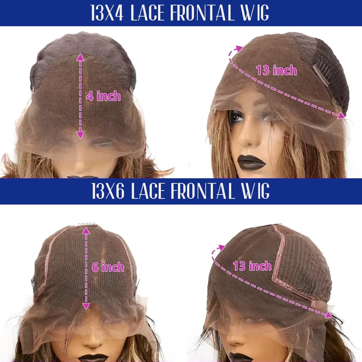 P4/27 Highlight Body Wave 40 Inch Long-length &amp; 200% High Density Human Hair Wigs HD Transparent Skin-melt Swiss Lace Frontal Wig