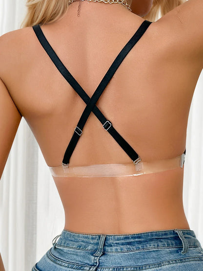 3/4 cup Black Wireless Braissere Push Up bra Convertible Straps Transparent Straps sexy Bra Women underwear MR3459