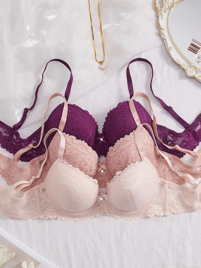 3Pcs Floral Lace Women&