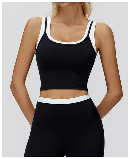 Color Blocked Fitness Bra Workout Tops Gym Underwear Fitness Sports Bras Athletic Sport Bra Women Backless Gym Yoga Crop Top