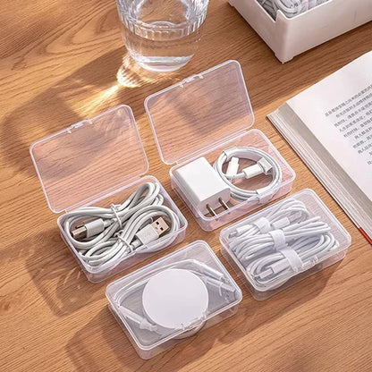 1Set Cable Storage Box Multifunctional Desk Organizer Bag Wire Charging Management Box Jewelry Storage Container For Home Office
