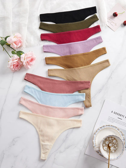 10Pcs Ribbed Women&