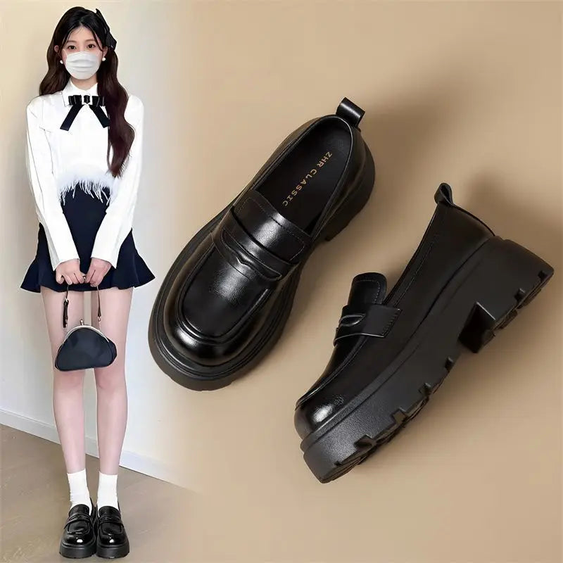 2026 Thick-Soled Waterproof British-Style Women&