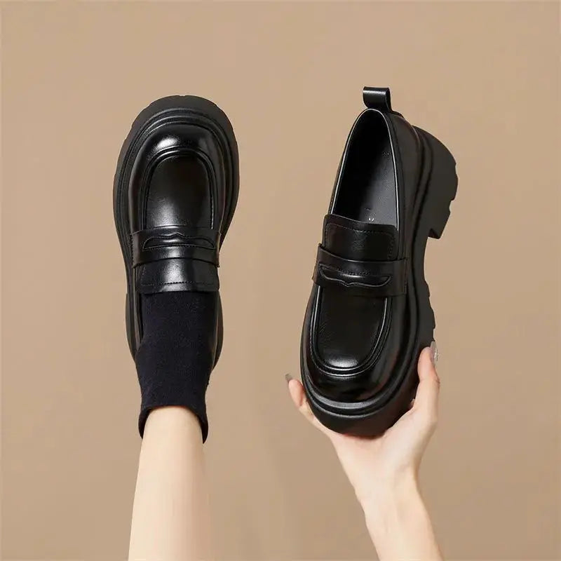 2026 Thick-Soled Waterproof British-Style Women&