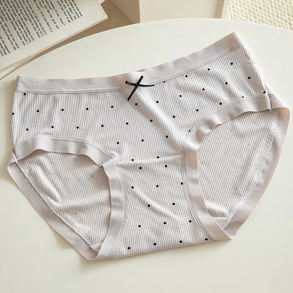 4pcs New Arrival Mid Waist Dot Print Underwear Ladies Sexy Panties for Women Comfortable Girls Briefs Intimates Lingerie