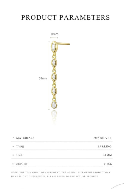 ANDYWEN 100% 925 Sterling Silver Gold Spicy Earring Chain Ovals Locker Earring Women Pendientes Luxury Fine Jewelry 2023 Clips