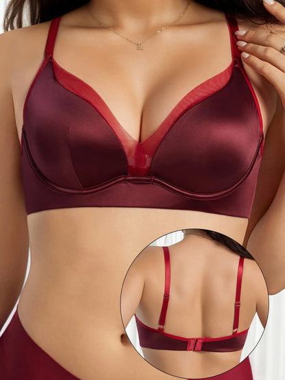Red Lace Bra French Style Braissere Vintage Push Up Breathable women sexy Lingerie Ladies&