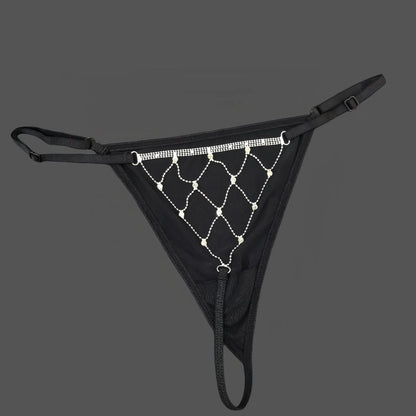 Rhinestones Metal Chain Sexy Women Panties Gem G String Girls Briefs Thong Lace Erotic Female Underwear Low Waist Intimates