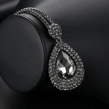 New Arrival Long Necklaces for Women 2024 Fashion Gray Crystal Choker Collier Femme Statement Necklaces &amp; Pendants Accessories