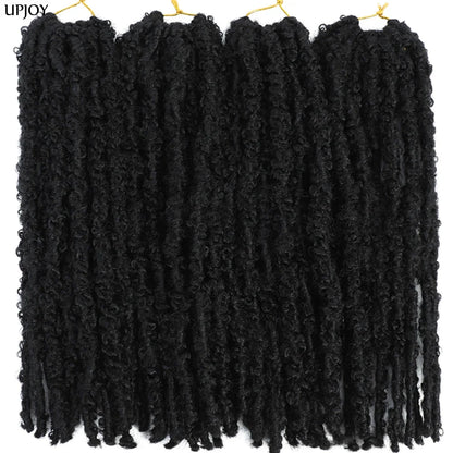 14 12 inch Butterfly Faux Locs Crochet Hair Braids Pre looped Distressed Goddess Butterfly Soft Locs Crochets Braids Cheveux Lok